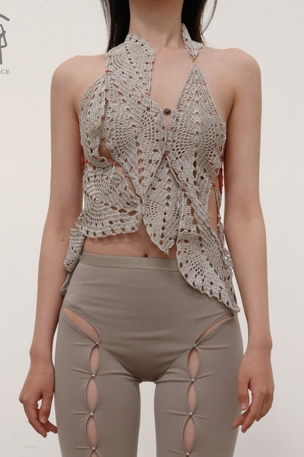 RUI Crochet Top RSS22CR01 Smoke Grey